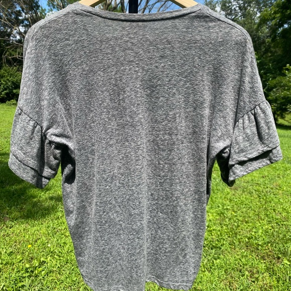 "Hello Sunshine" Embroidered Ruffle Sleeve Top - Picture 3 of 5